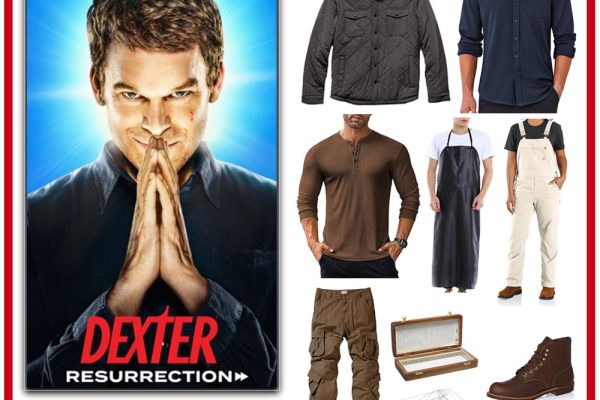 Dexter Morgan in Resurrection outfit — blood-splattered white shirt.