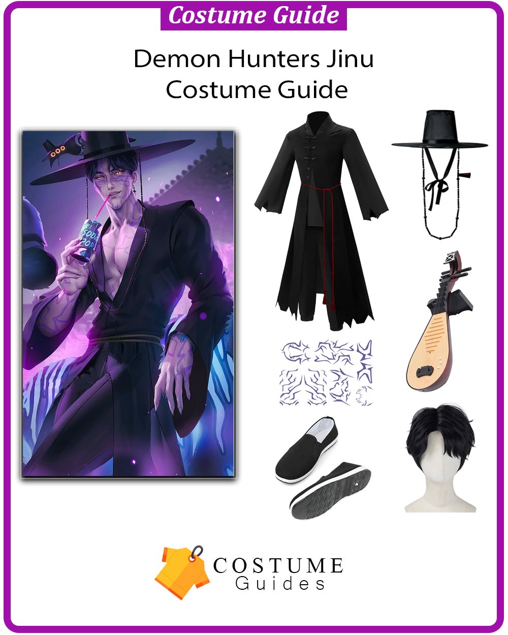 Close-up of Jinu Demon Hunters Costume showing MEMEORI 2025 armor jacket and red detailing