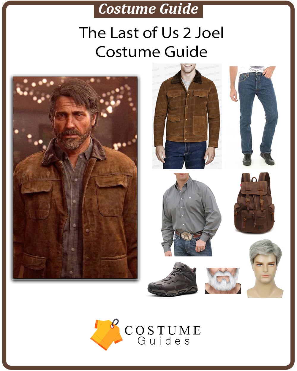 Recreate Joel Miller’s rugged look: distressed flannel, jeans and survival gear from The Last of Us Part II.