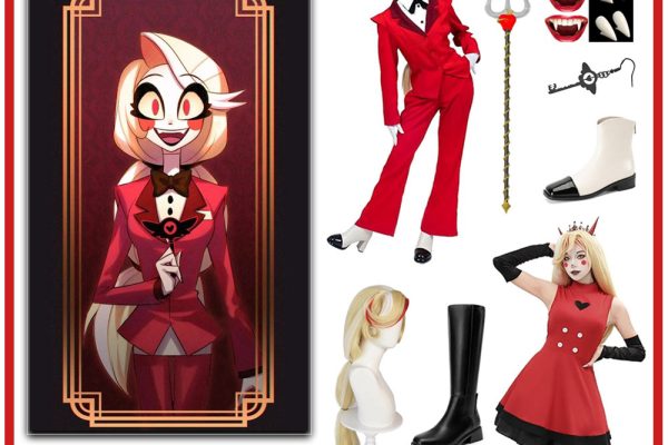 Charlie Morningstar costume from Hazbin Hotel red suit cosplay