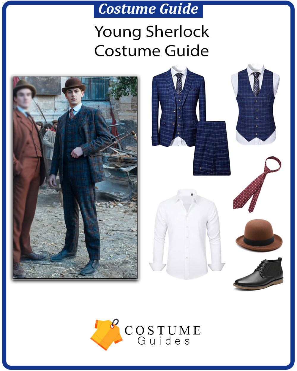 Young Sherlock costume tweed coat detective look