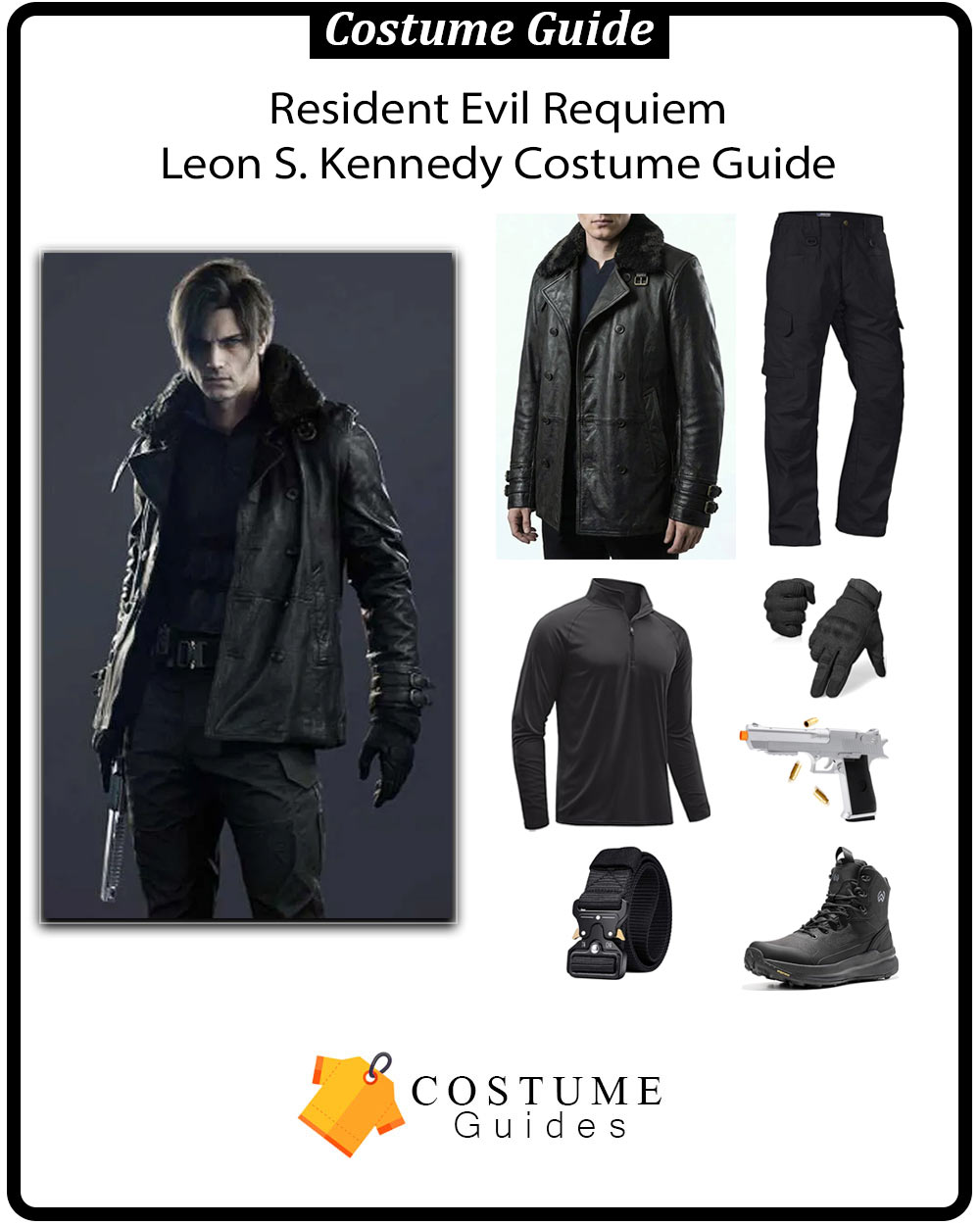Resident Evil Requiem Leon outfit dark jacket look