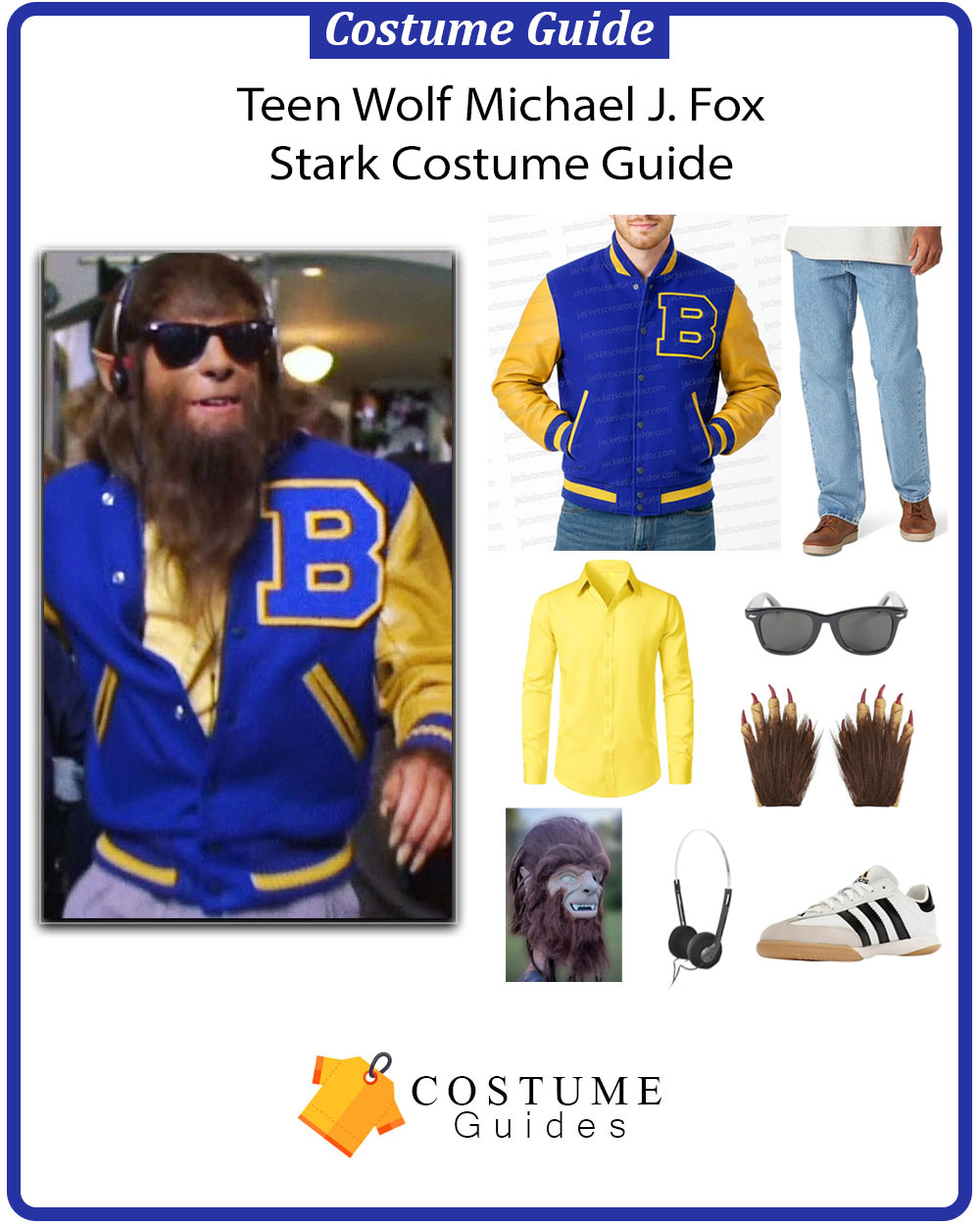 Michael J Fox Teen Wolf varsity jacket cosplay