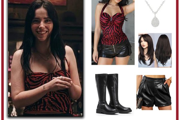 Nikki Freeman red zebra corset cosplay